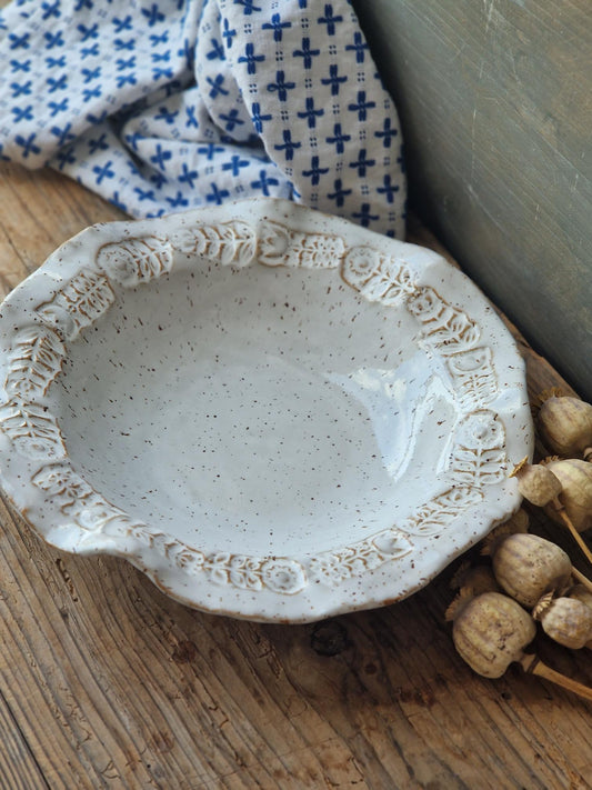 Wavy floral pasta bowl