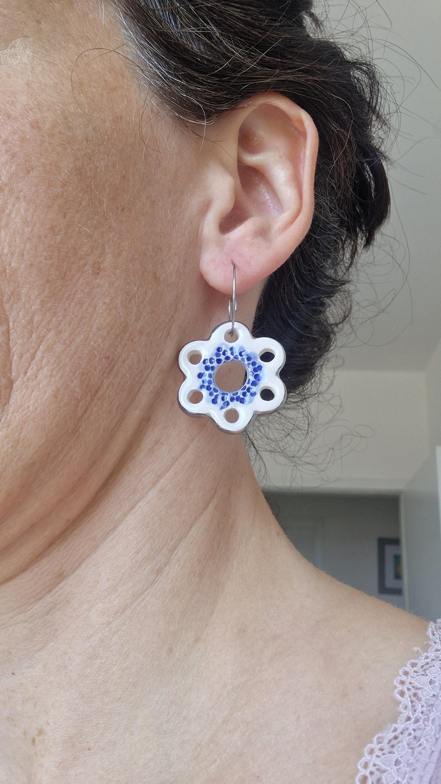 Floral Hoop earrings