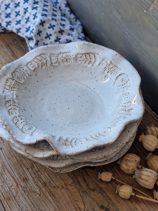 SET of 4 Wavy pasta bowls