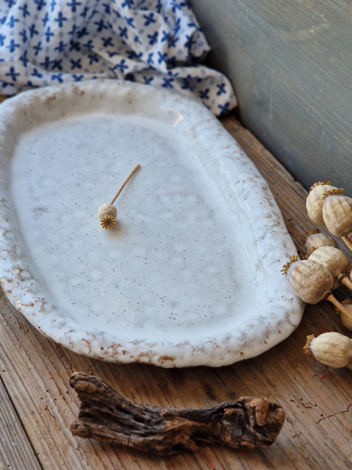 Slightly Flawed: White Floral Tray