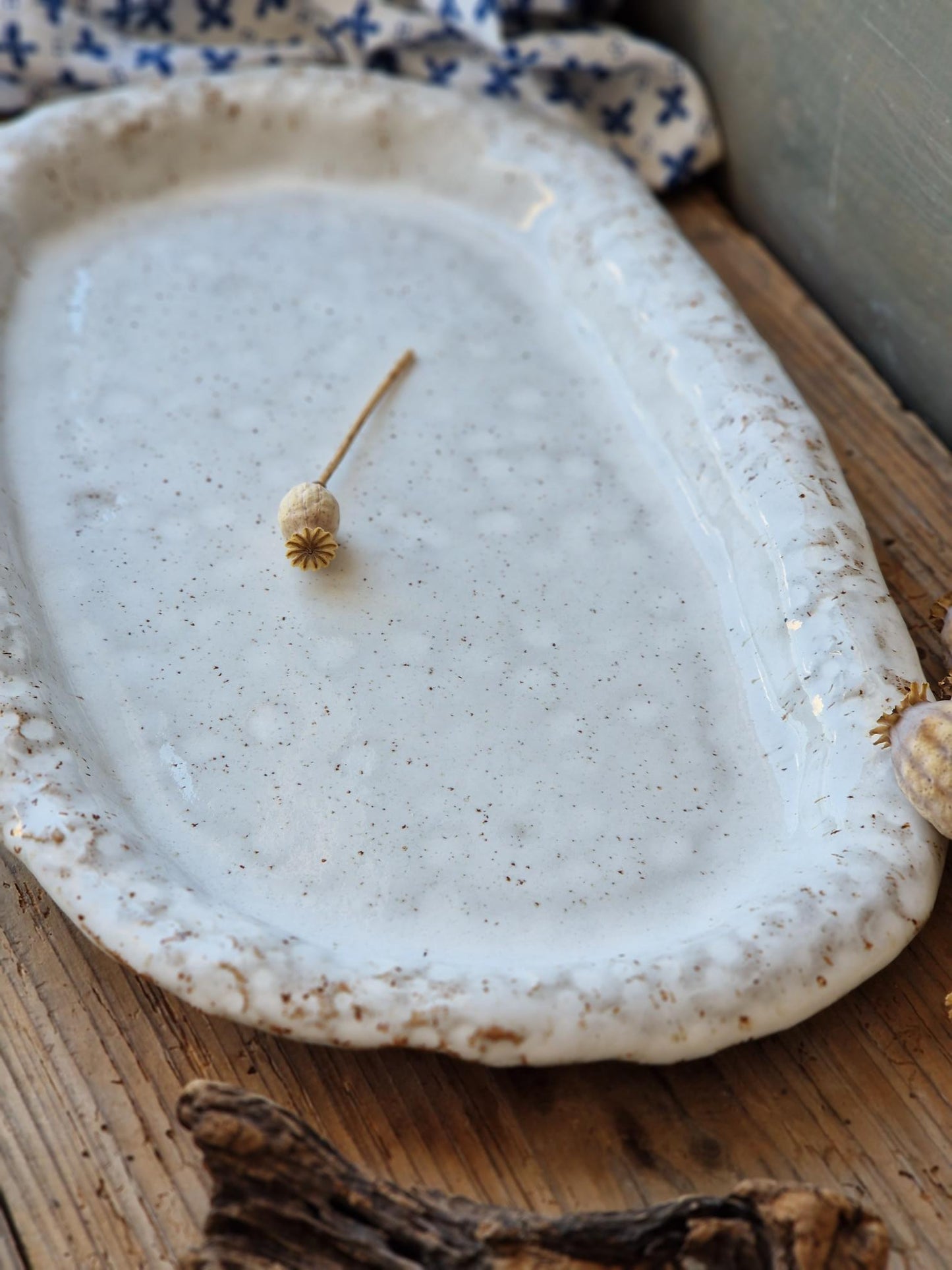Slightly Flawed: White Floral Tray