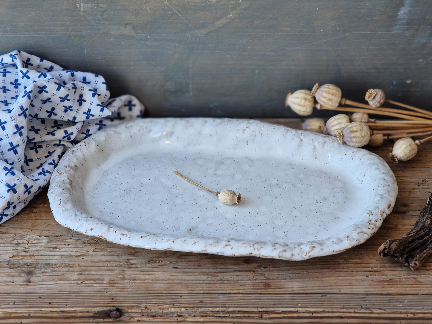 Slightly Flawed: White Floral Tray