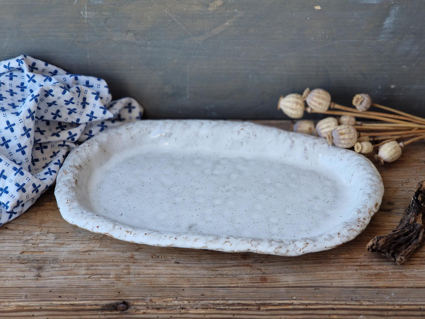 Slightly Flawed: White Floral Tray