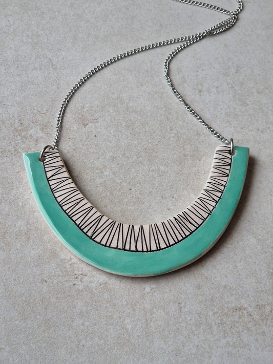 Geometric ceramic statement necklace No. 7