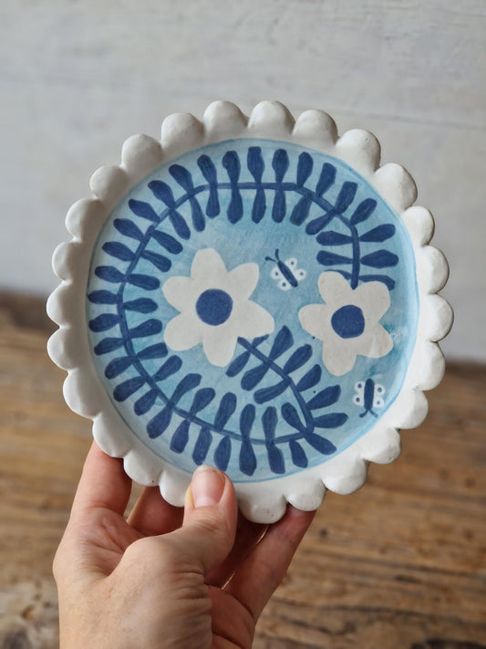 Ceramic wall art / scalloped side plate