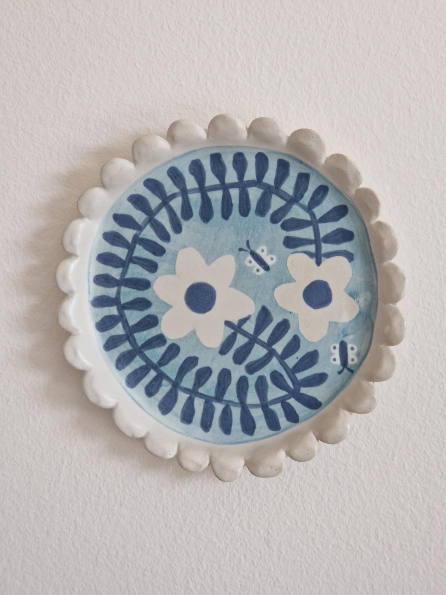 Ceramic wall art / scalloped side plate