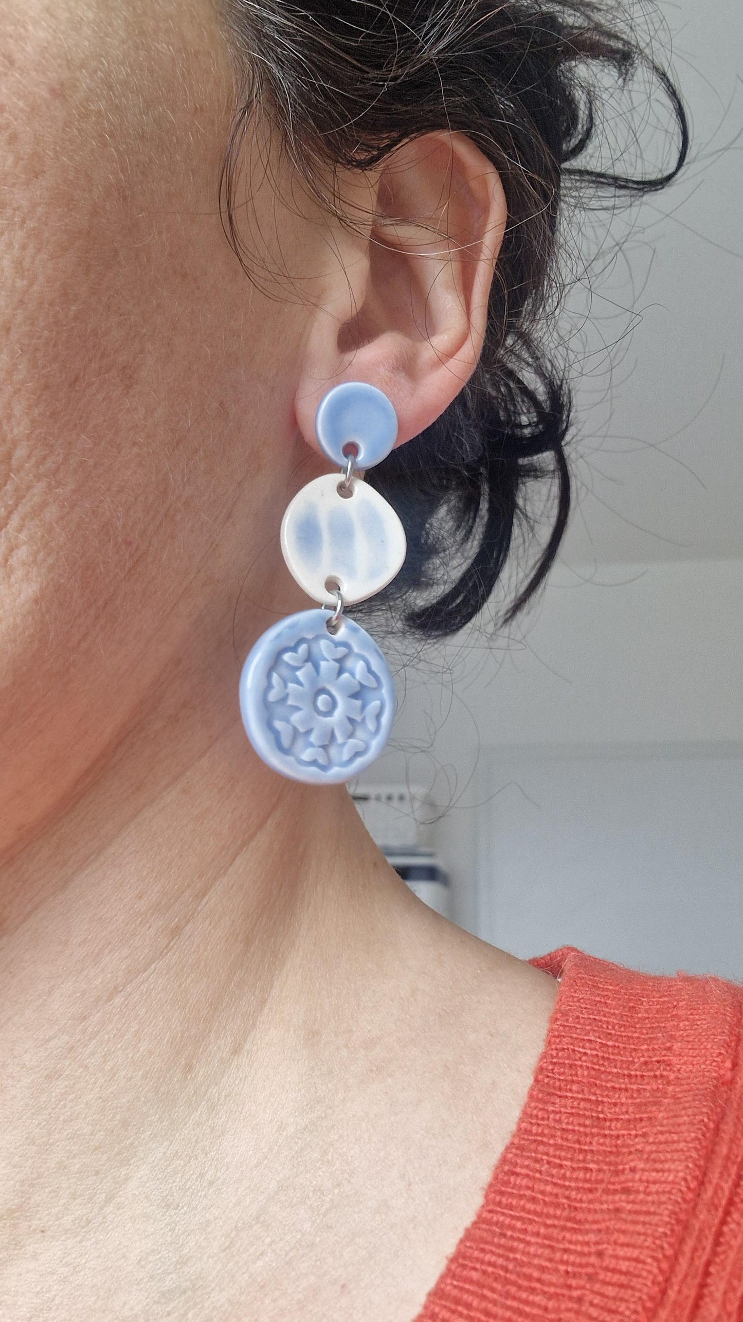 Long floral earrings