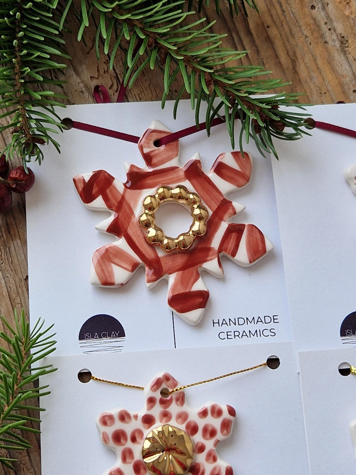 SET of 4 Christmas ornaments - red Nr. 1