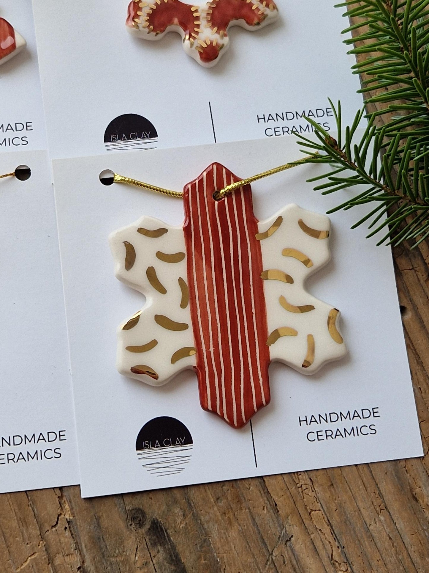 SET of 4 Christmas ornaments - red Nr. 1