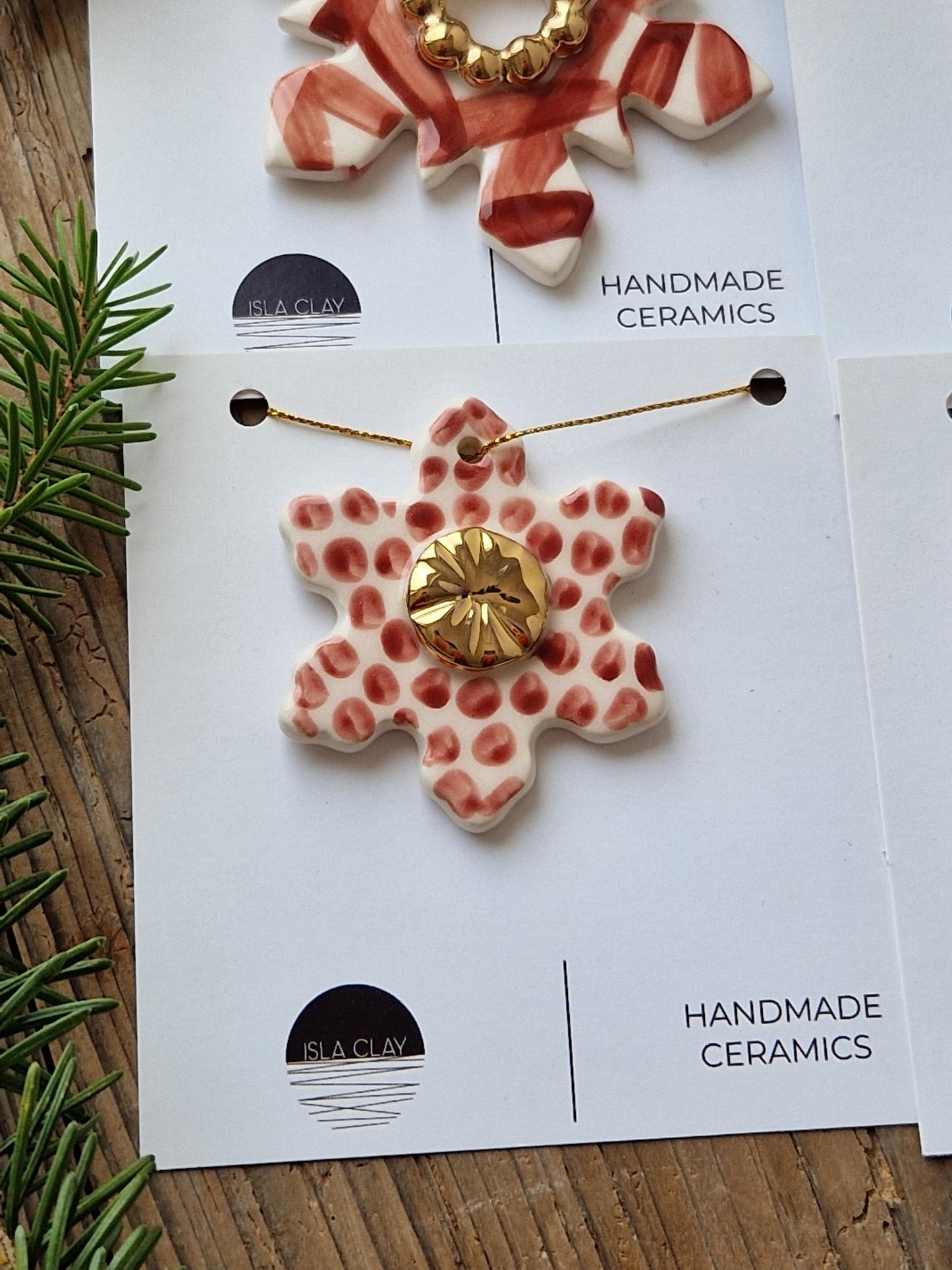 SET of 4 Christmas ornaments - red Nr. 1