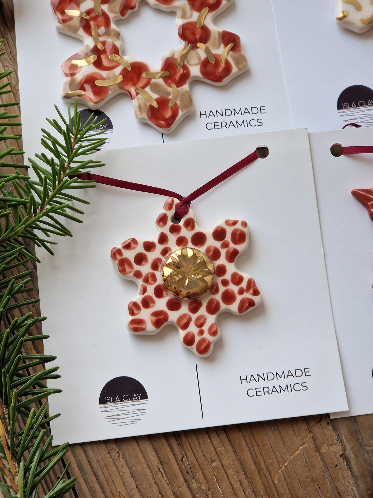 SET of 4 Christmas ornaments - red Nr. 2