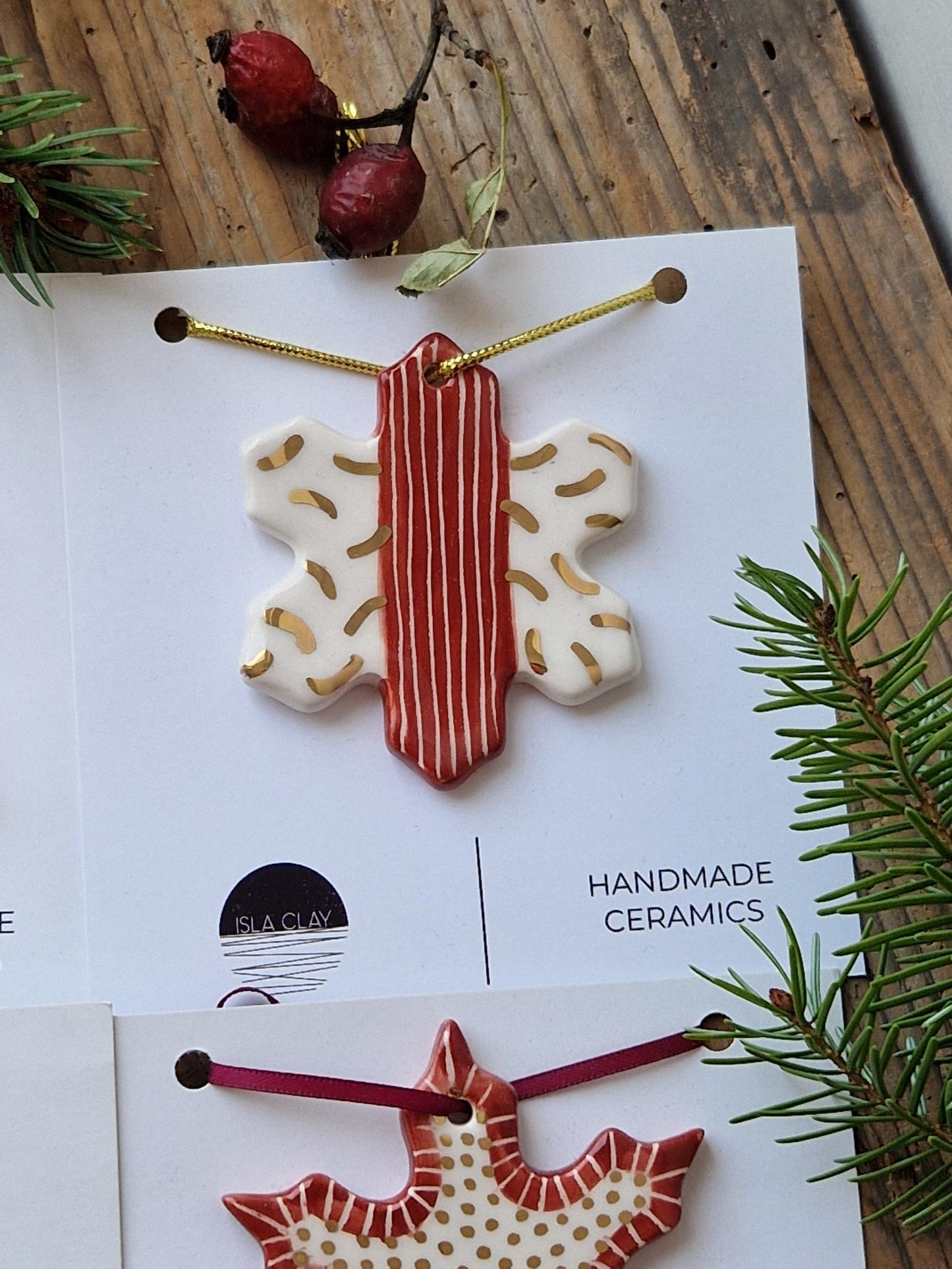 SET of 4 Christmas ornaments - red Nr. 2