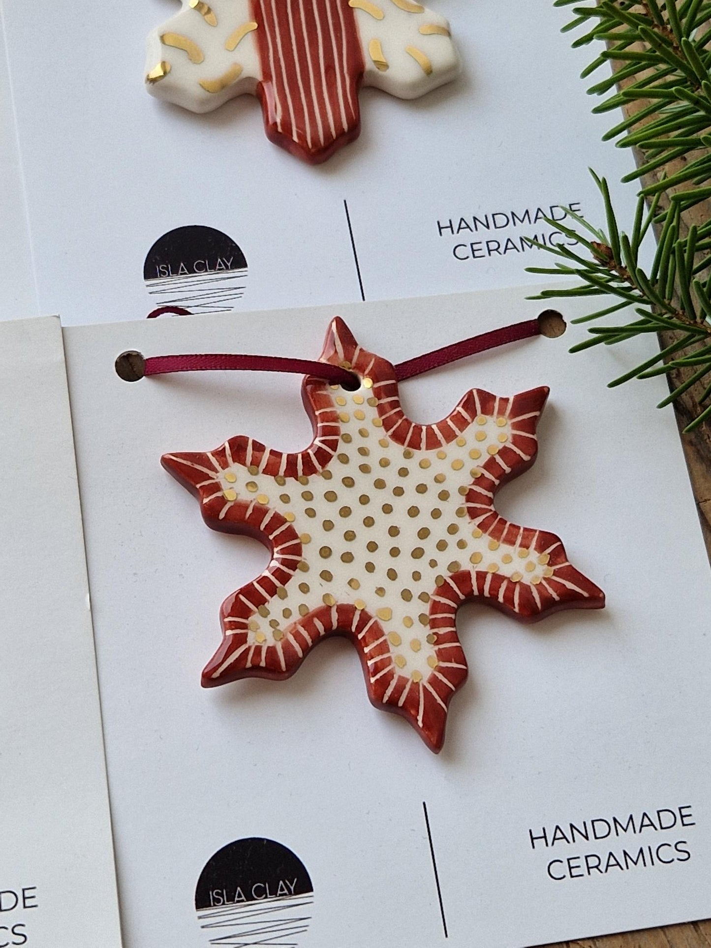 SET of 4 Christmas ornaments - red Nr. 2