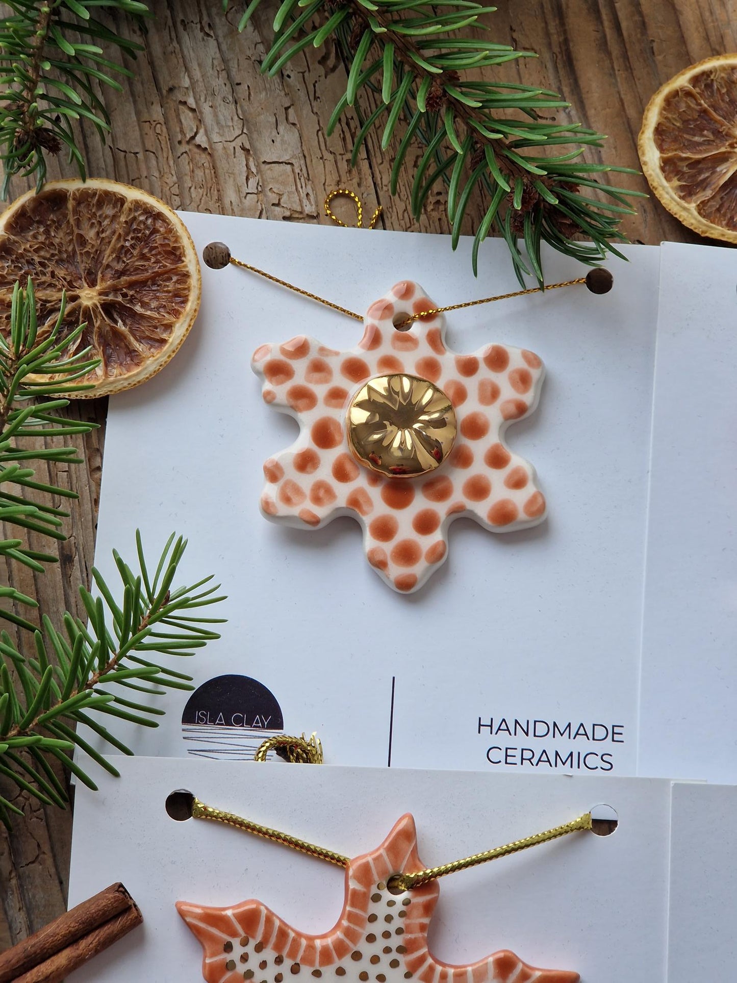 SET of 4 Christmas ornaments - orange