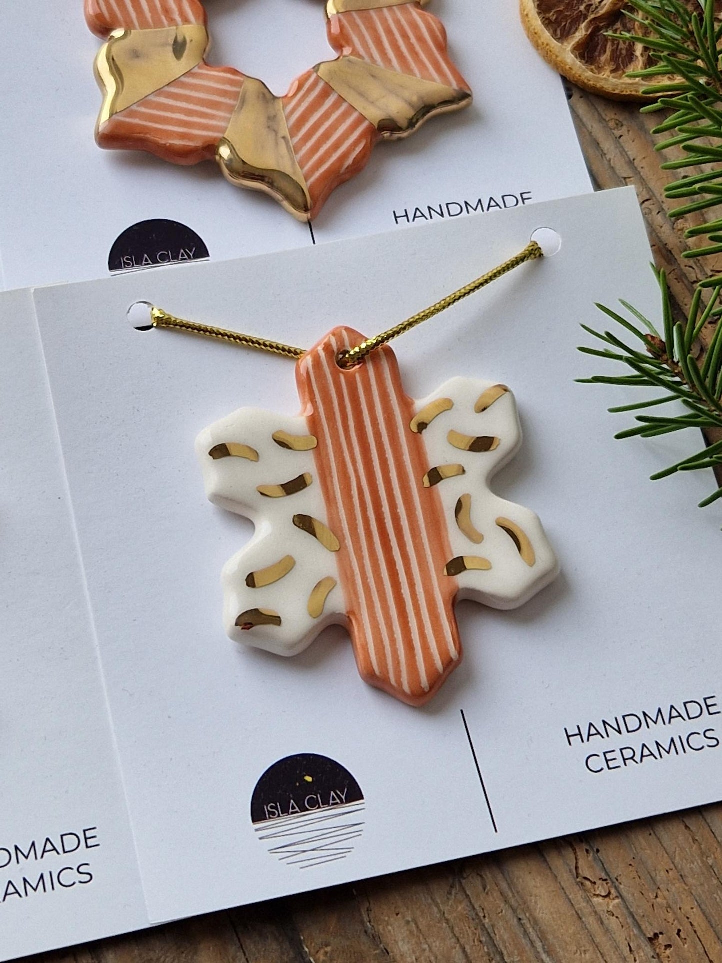 SET of 4 Christmas ornaments - orange