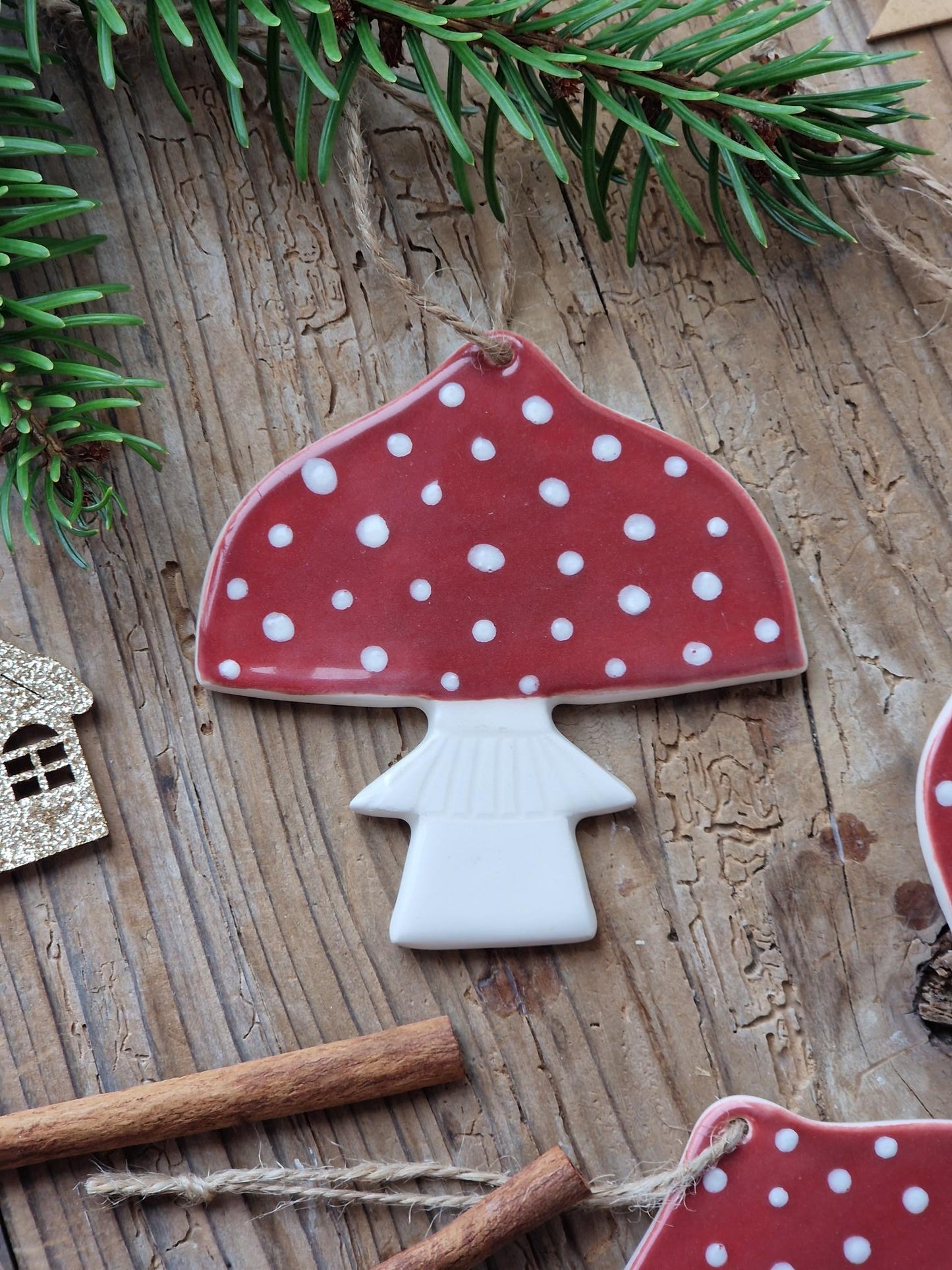 SET of 3 Mushroom ornaments