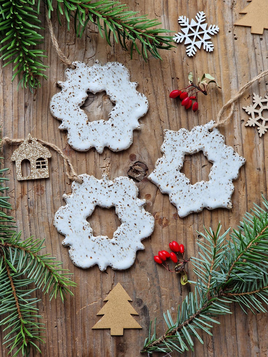 SET of 3 Snowflake ornaments