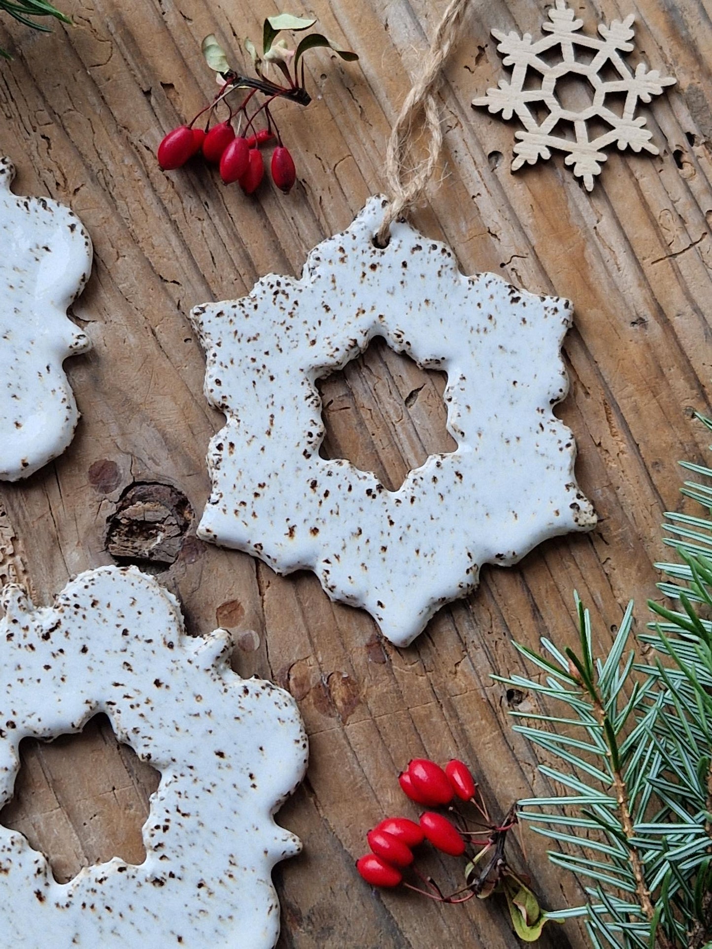 SET of 3 Snowflake ornaments
