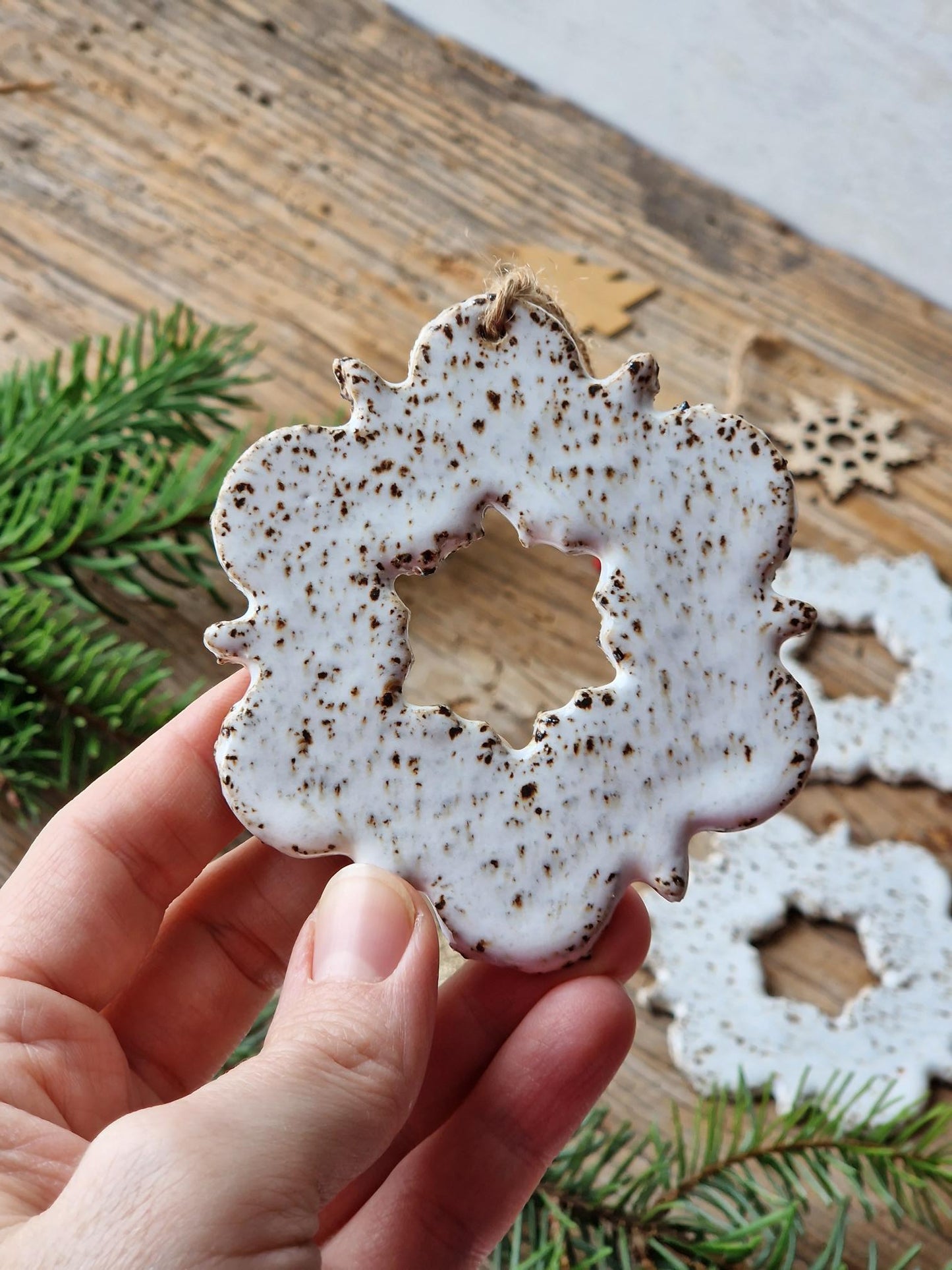 SET of 3 Snowflake ornaments