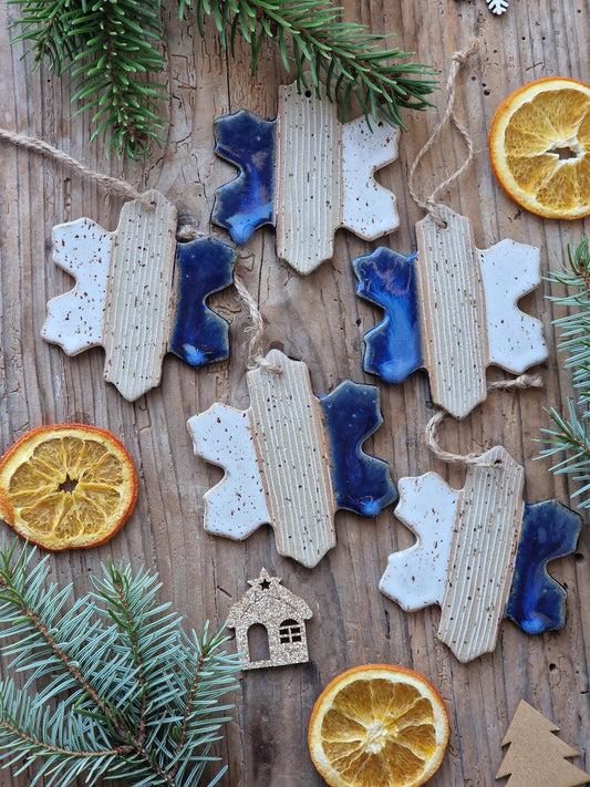 SET of 5 Snowflake decorations