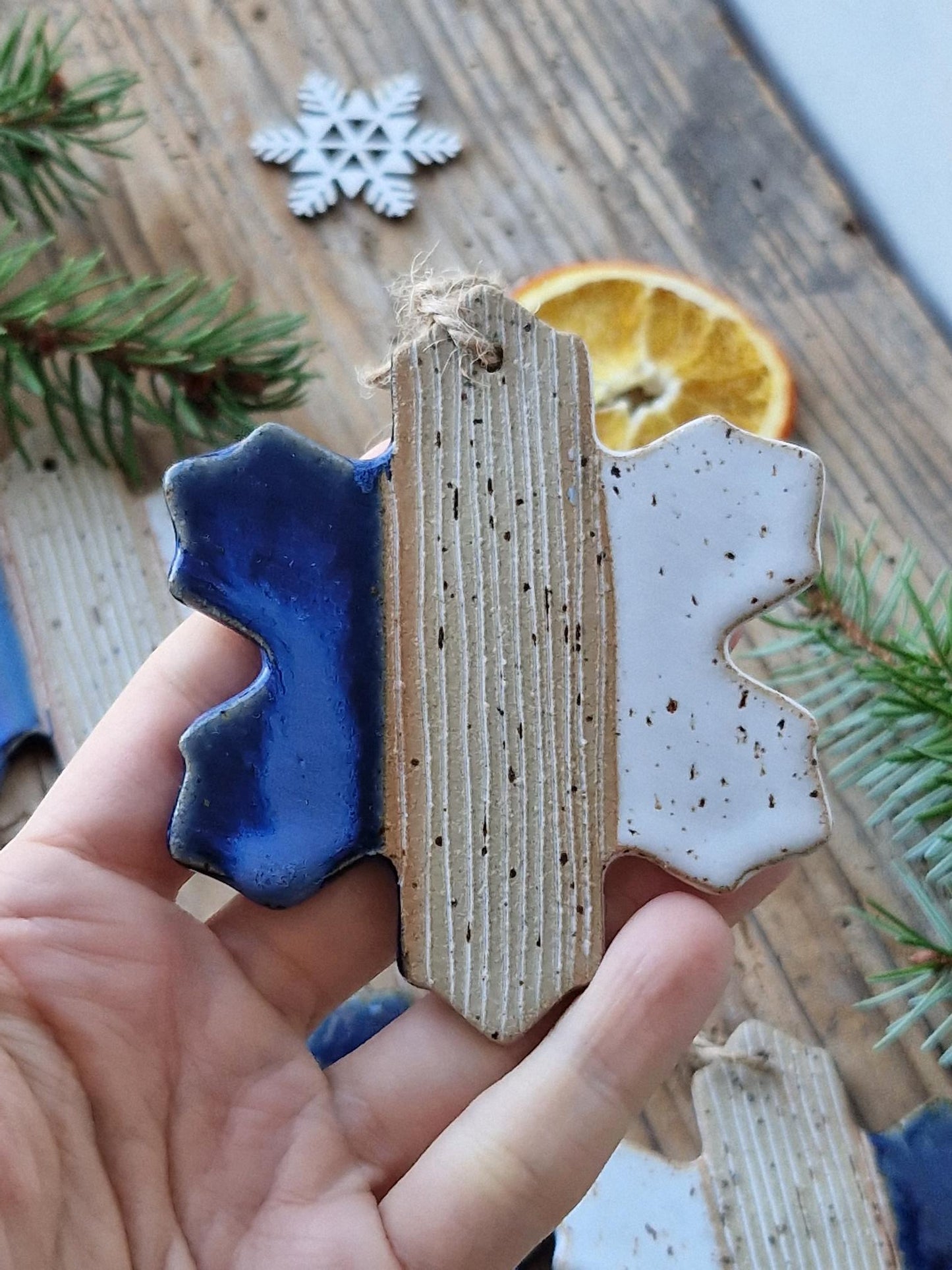 SET of 5 Snowflake decorations