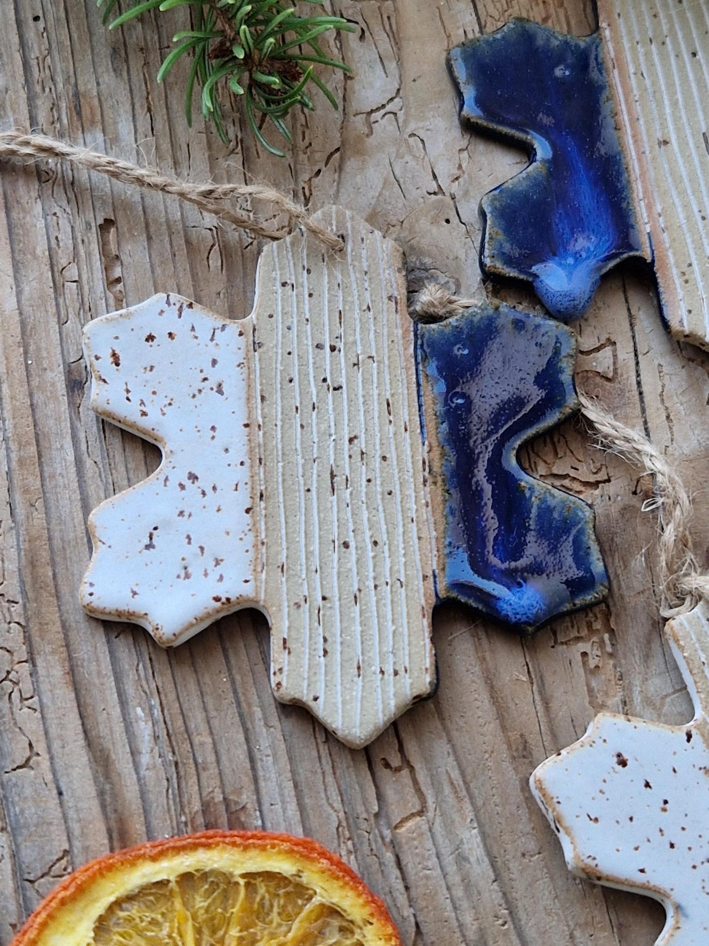 SET of 5 Snowflake decorations