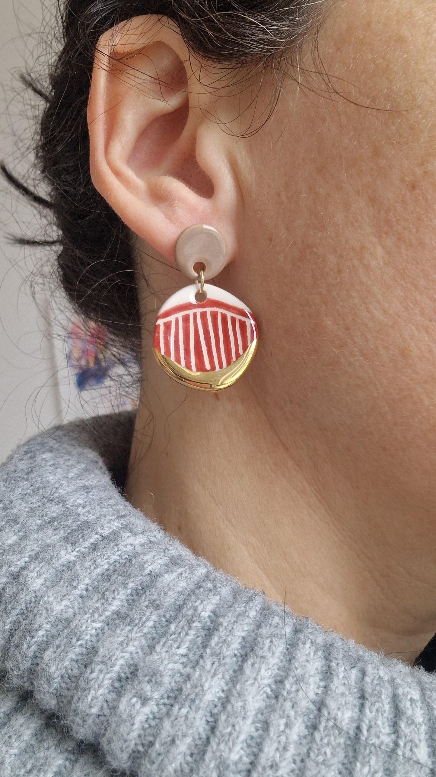 Ceramic Earrings No. 147