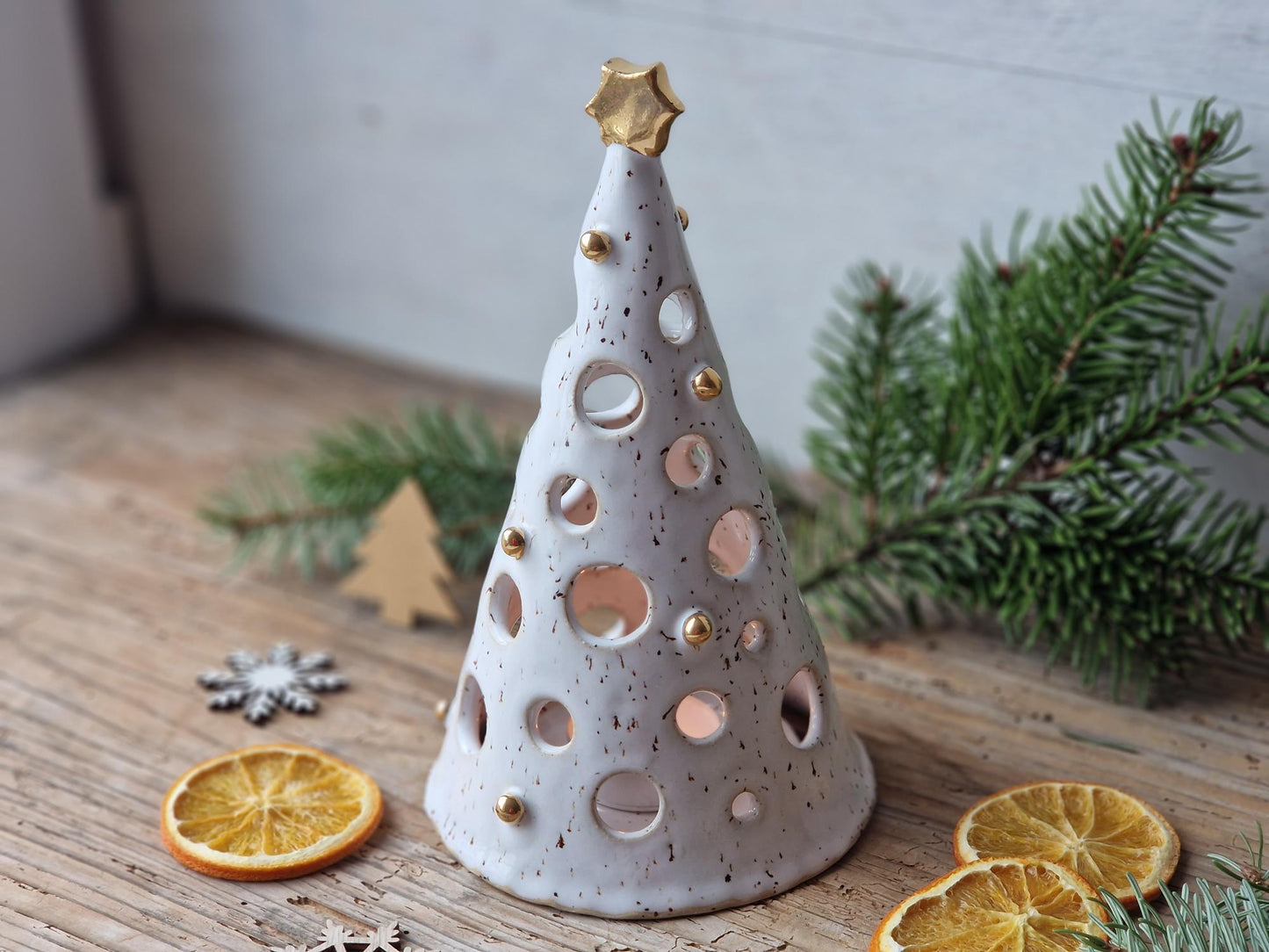 Ceramic Christmas tree candle holder Nr. 1