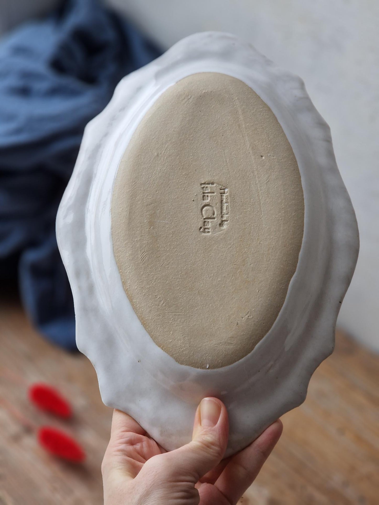 Floral oval ceramic tray Nr. 1