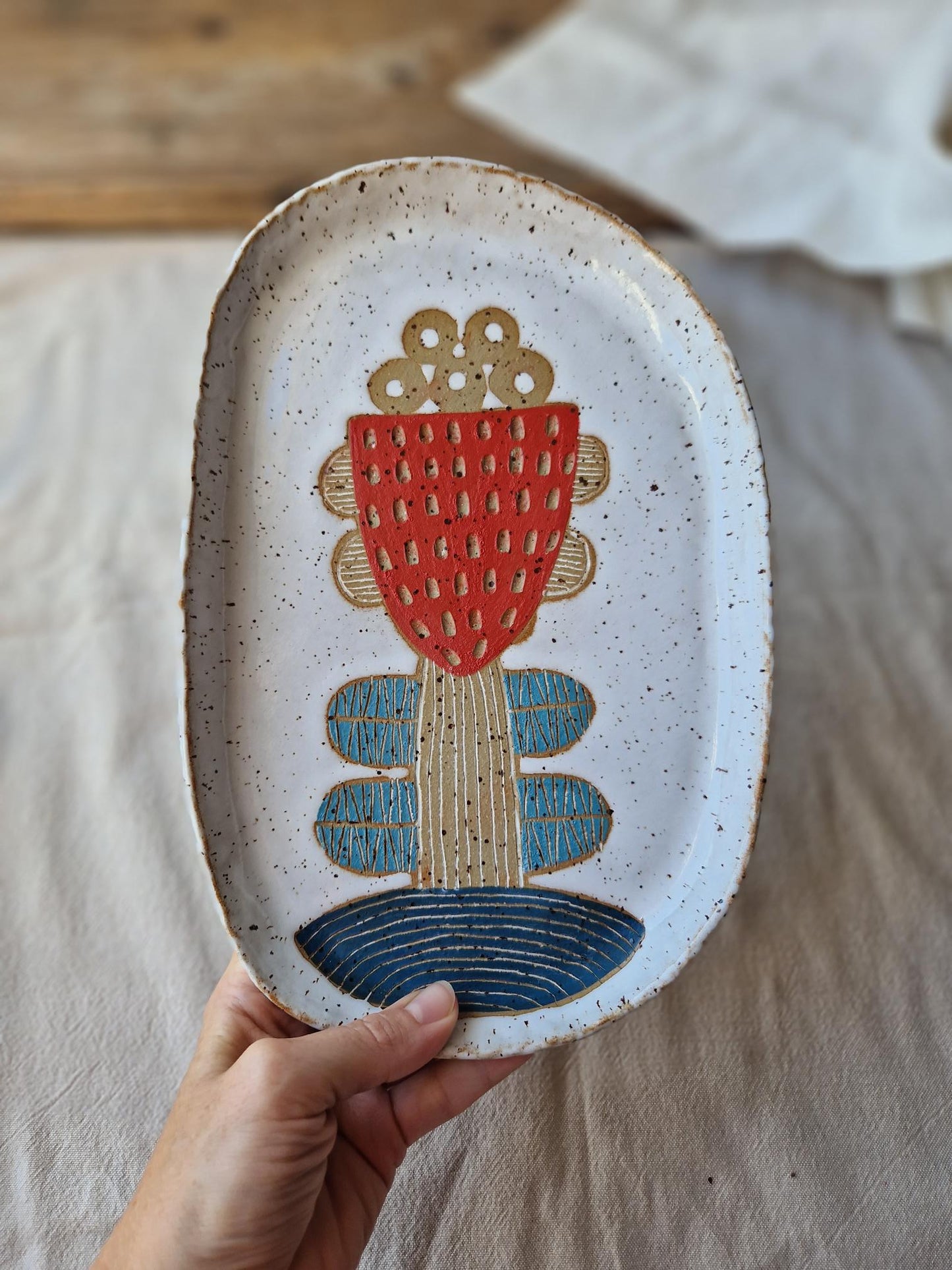 Red flower plate Nr 2