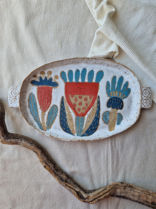 Slightly flawed: Floral platter