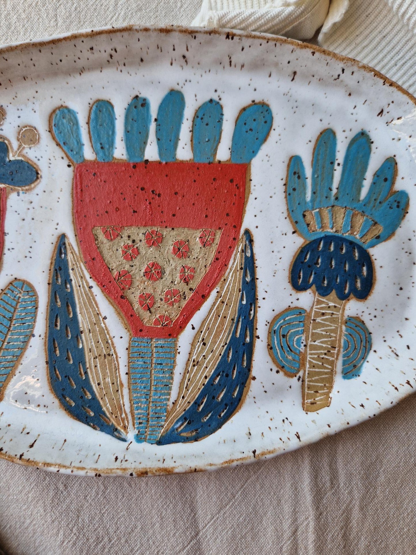 Slightly flawed: Floral platter