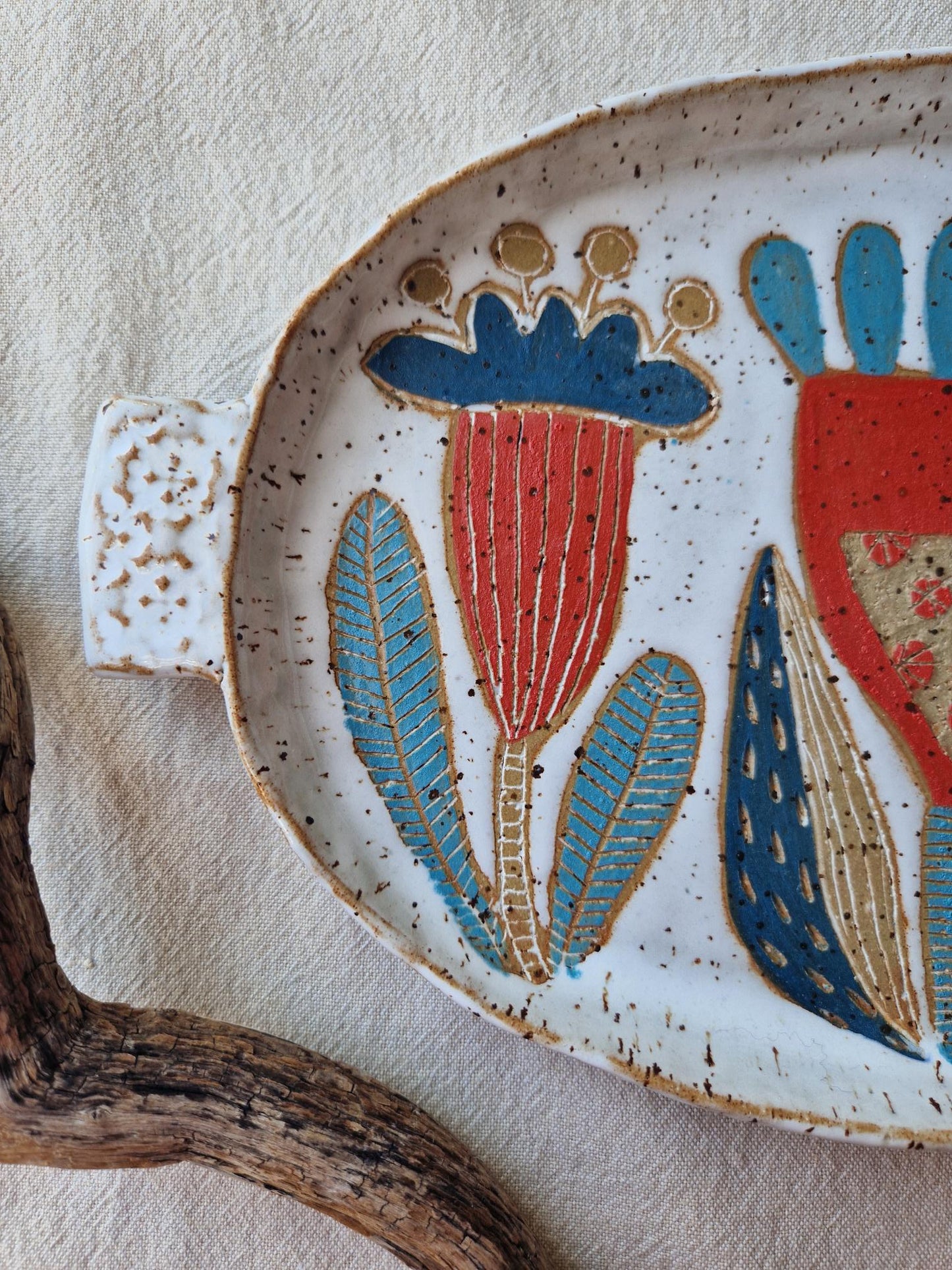 Slightly flawed: Floral platter
