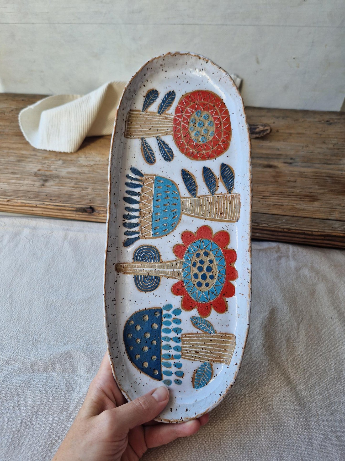Long floral tray