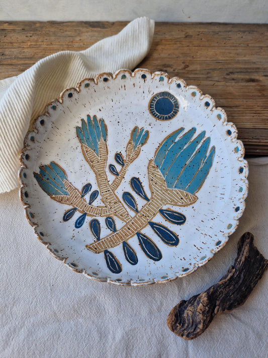 Scalloped floral bowl