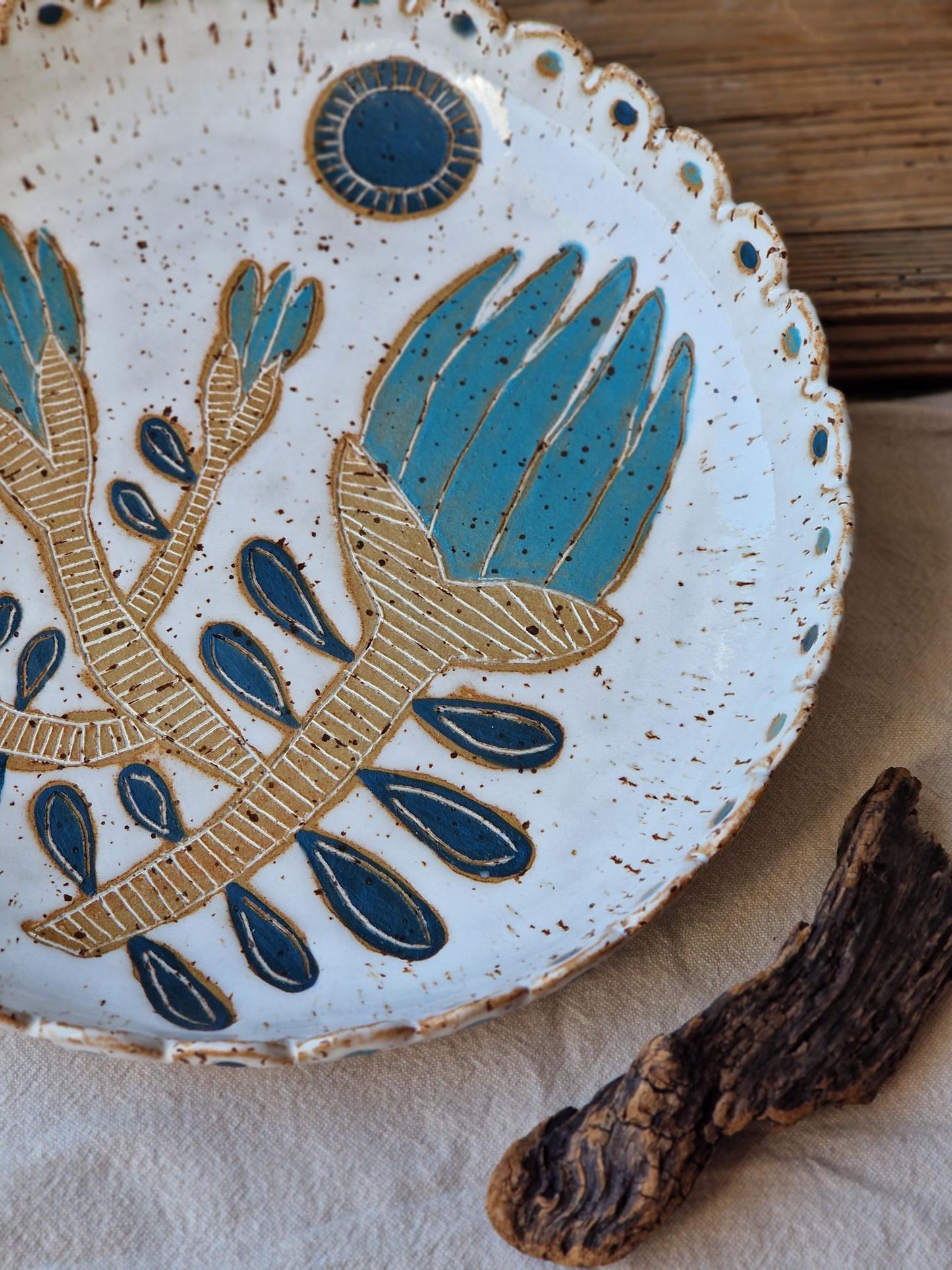 Scalloped floral bowl