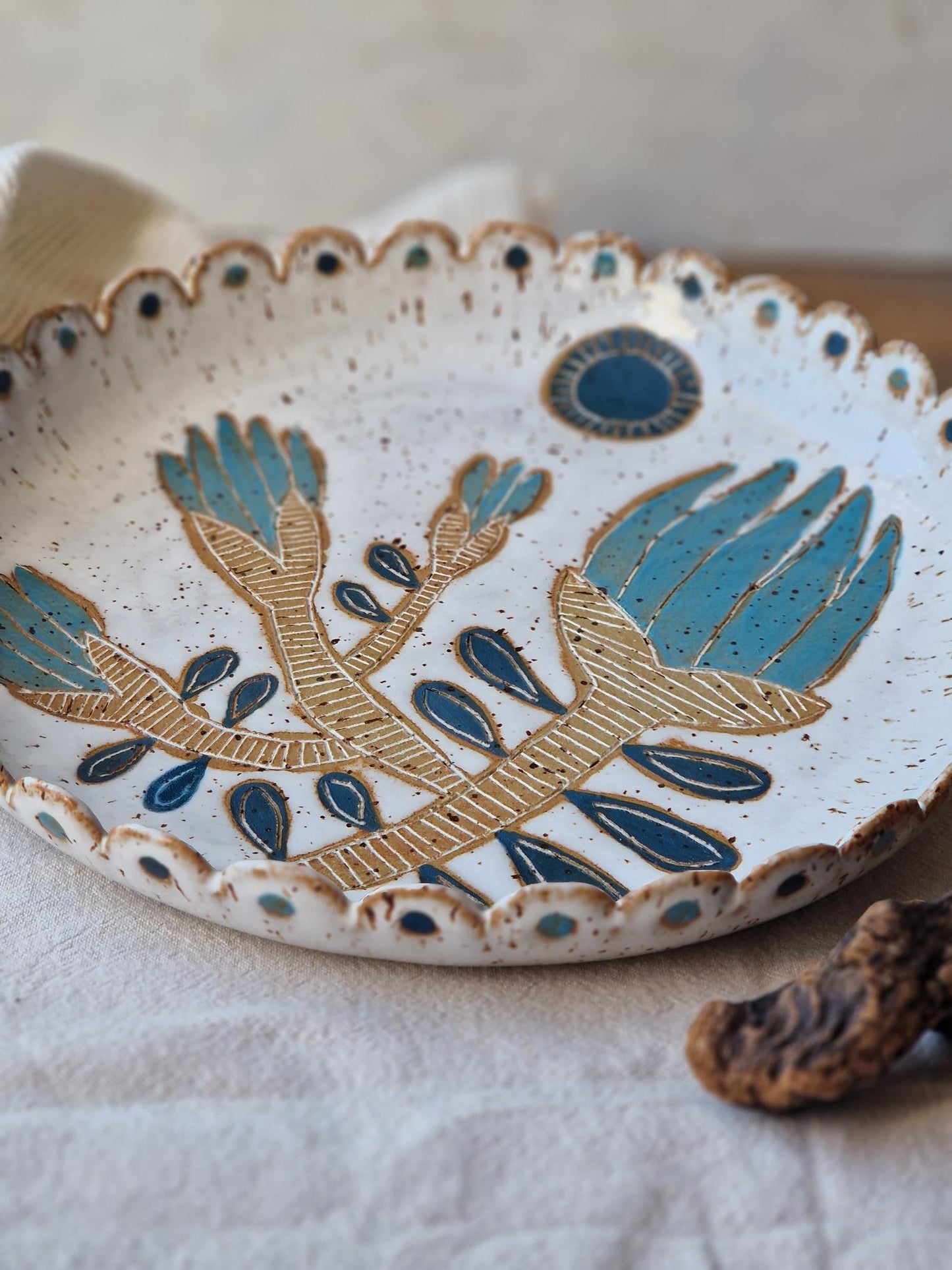Scalloped floral bowl