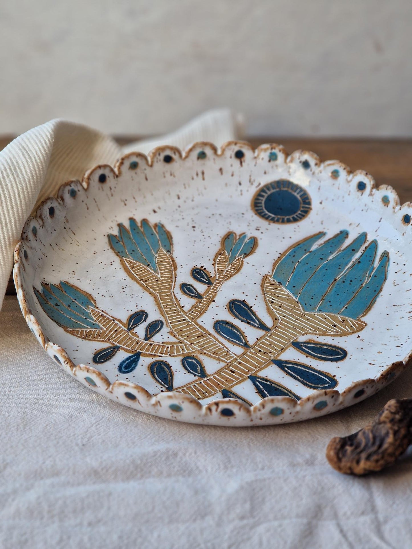 Scalloped floral bowl