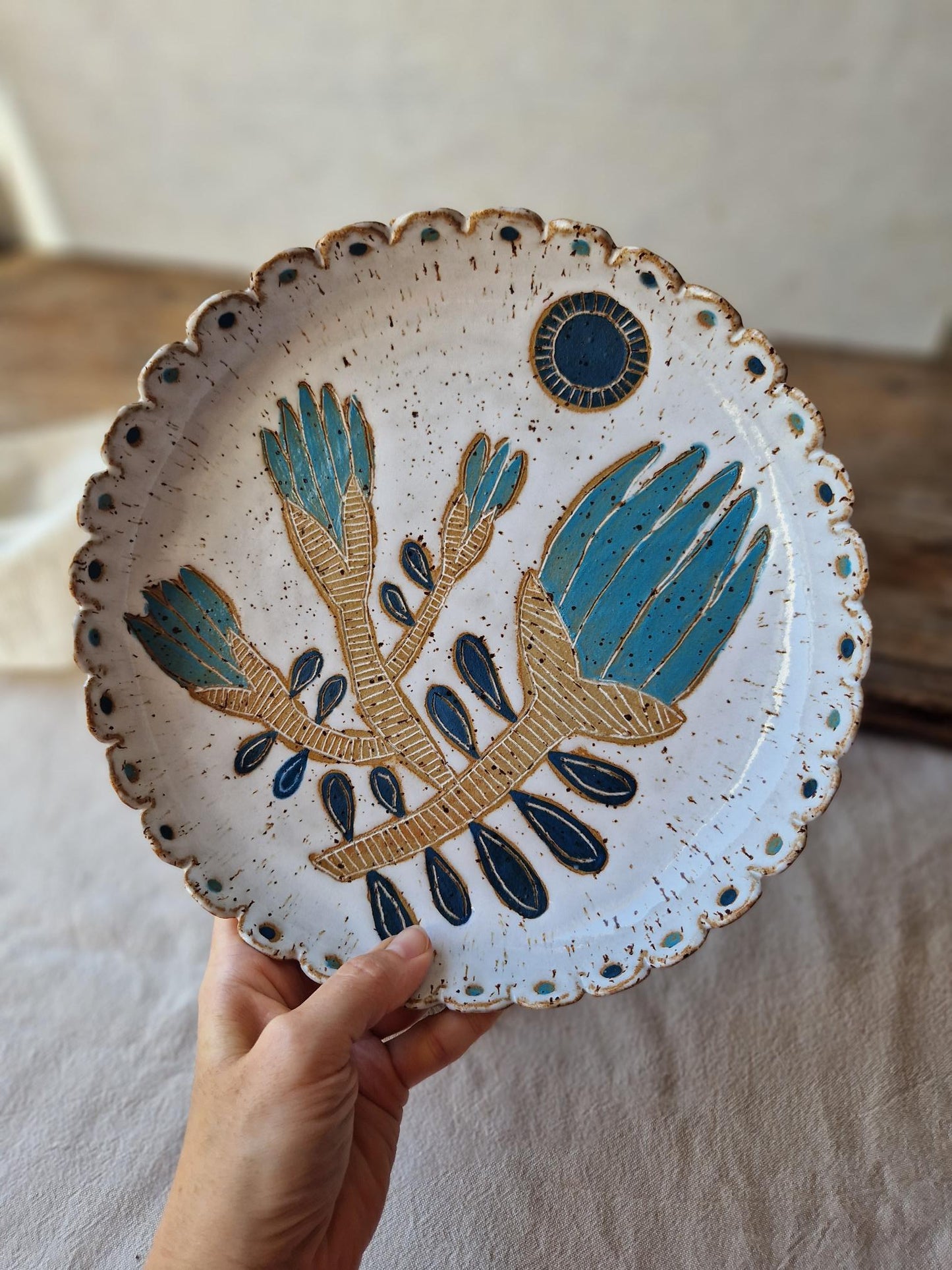 Scalloped floral bowl