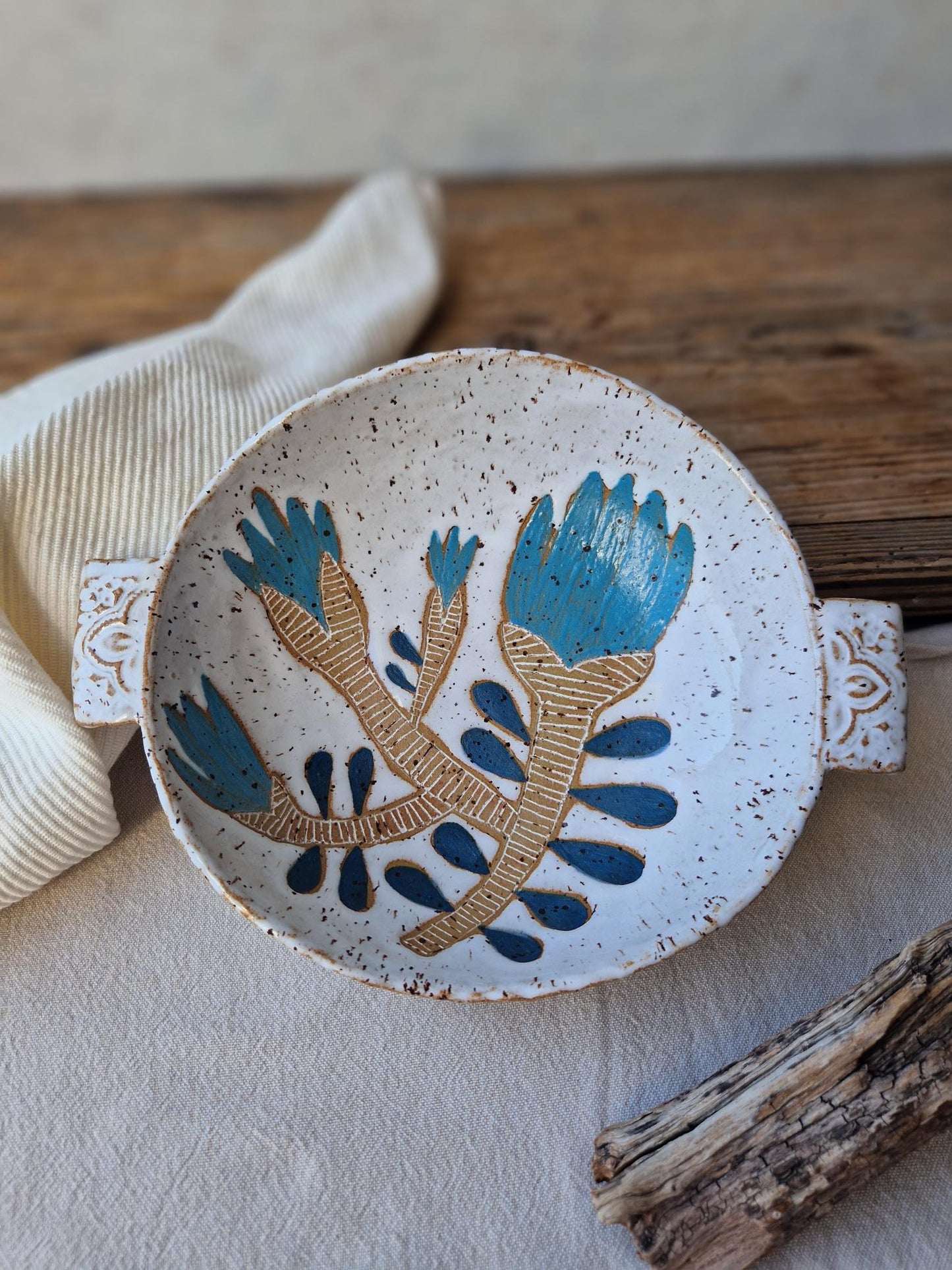 Floral pasta bowl