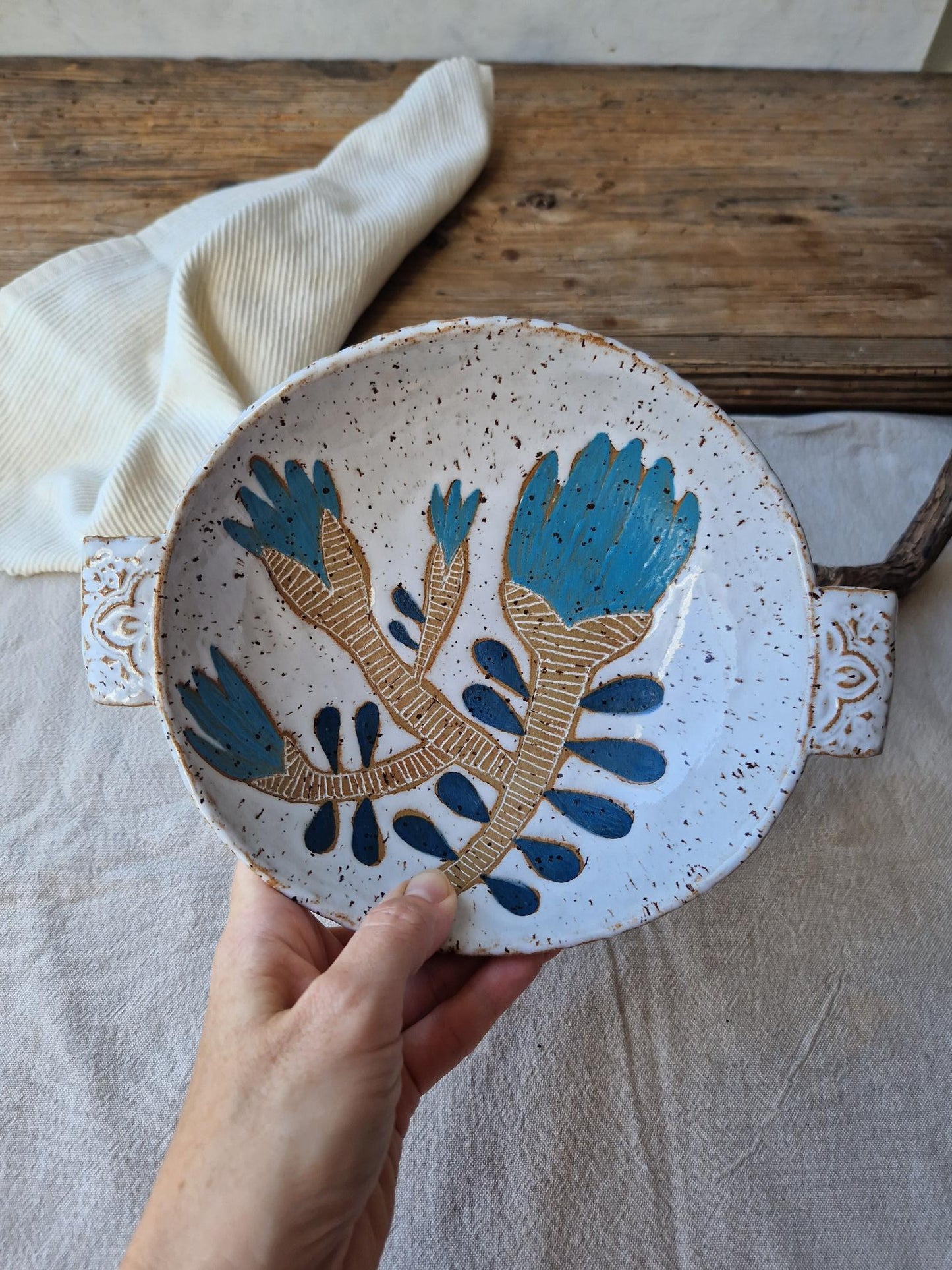 Floral pasta bowl