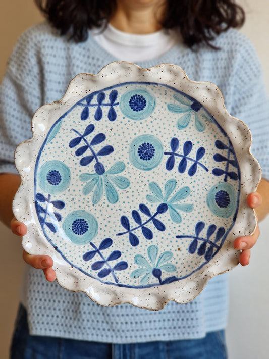 Scalloped large floral platter Nr. 6