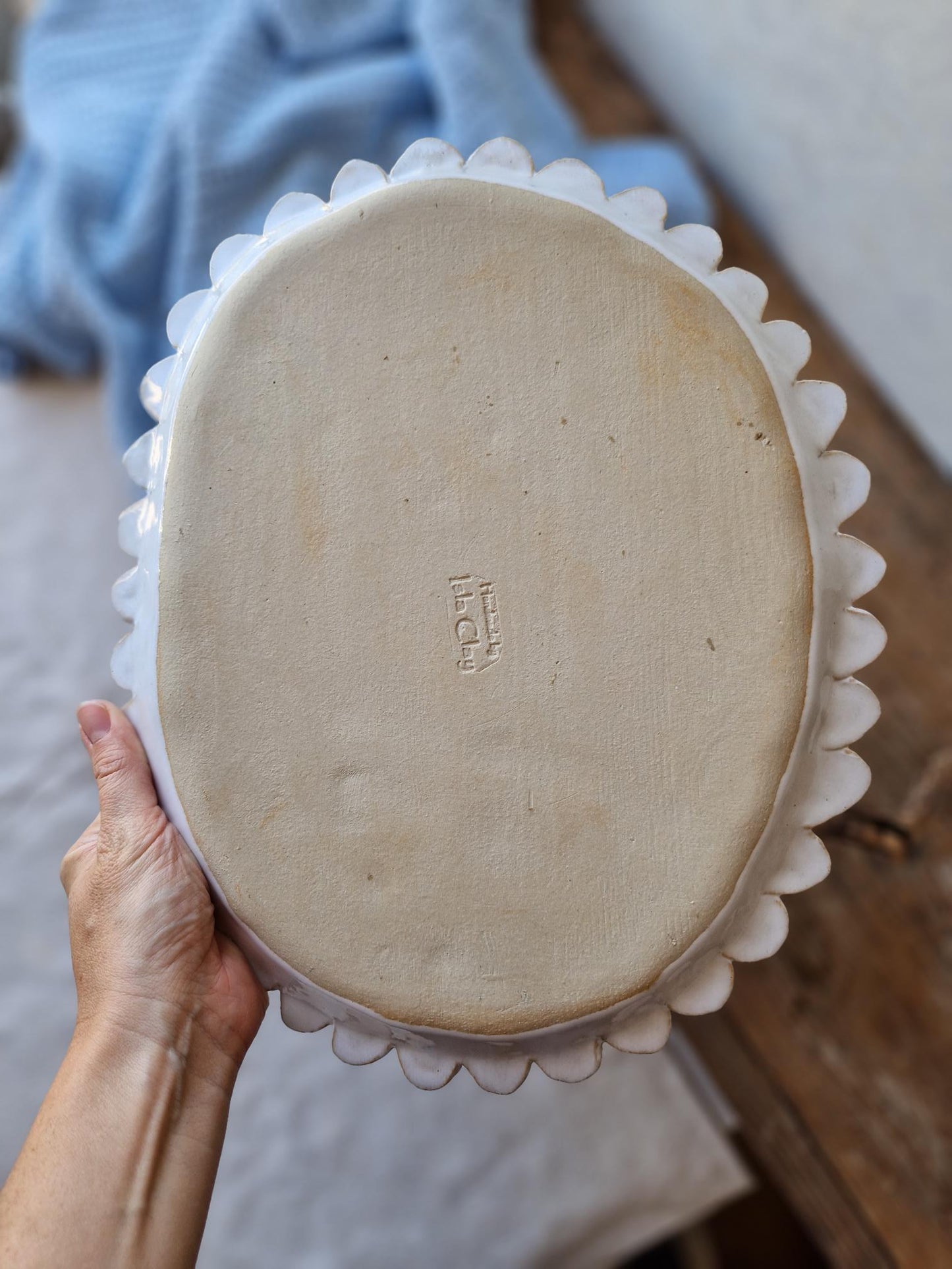 Scalloped floral platter