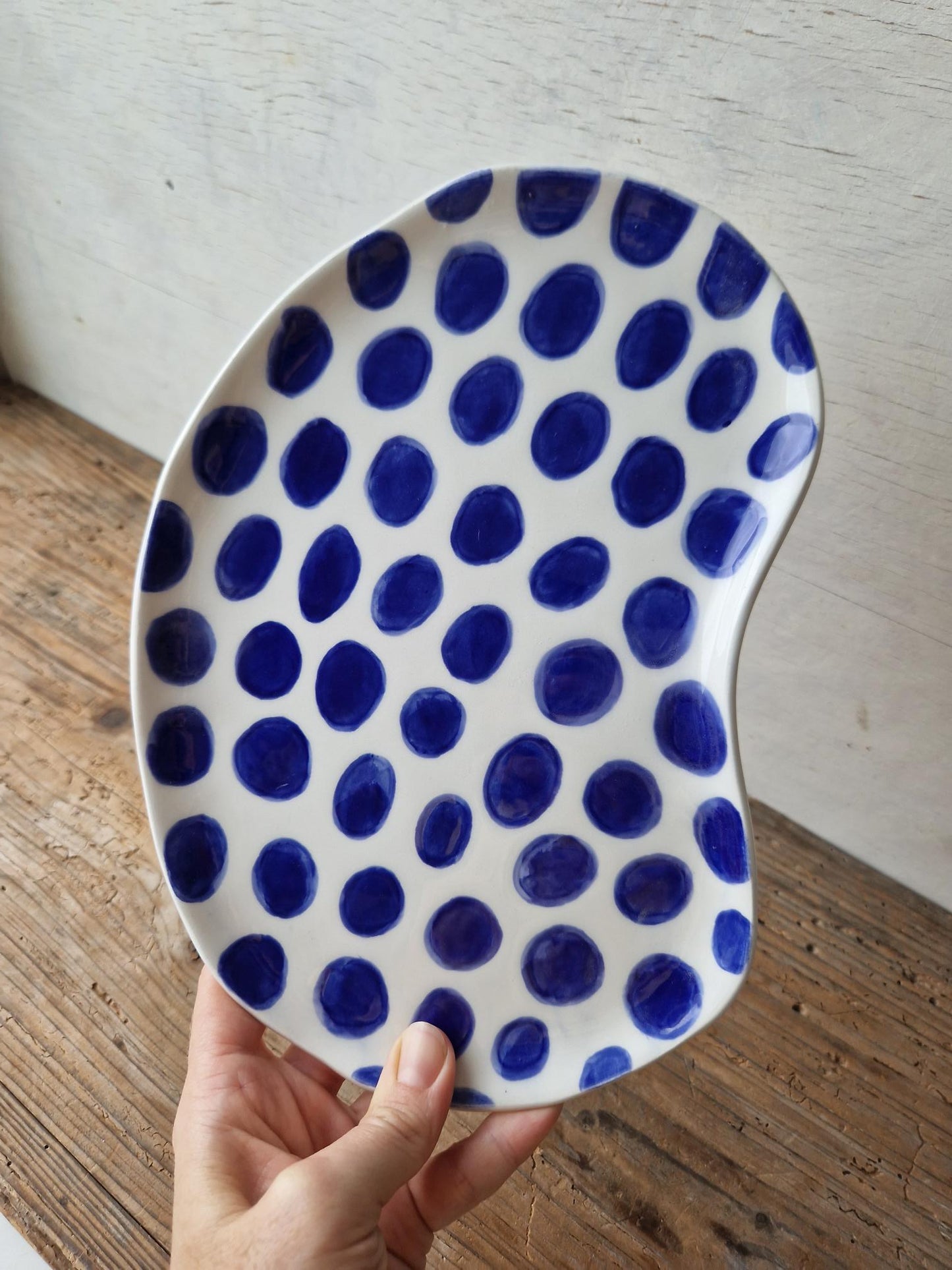 Polka Dot Blue Plate