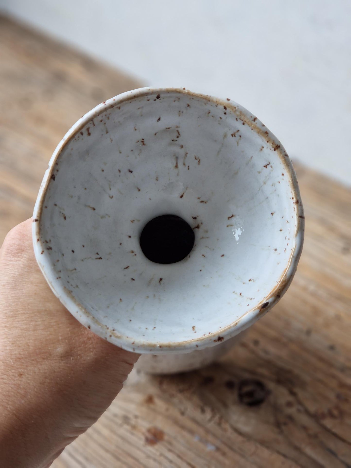Slightly Flawed: Speckled White Vase