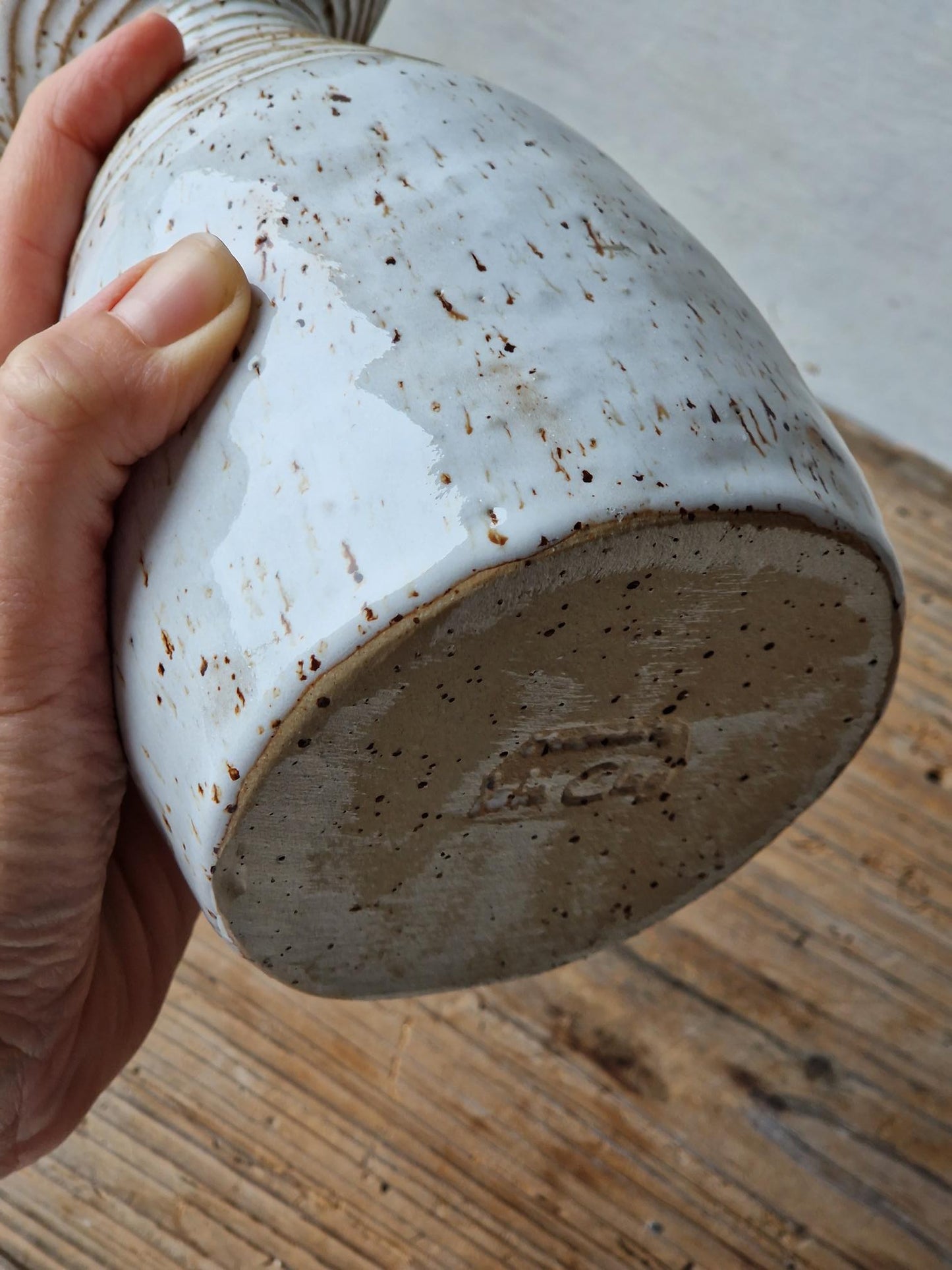 Slightly Flawed: Speckled White Vase