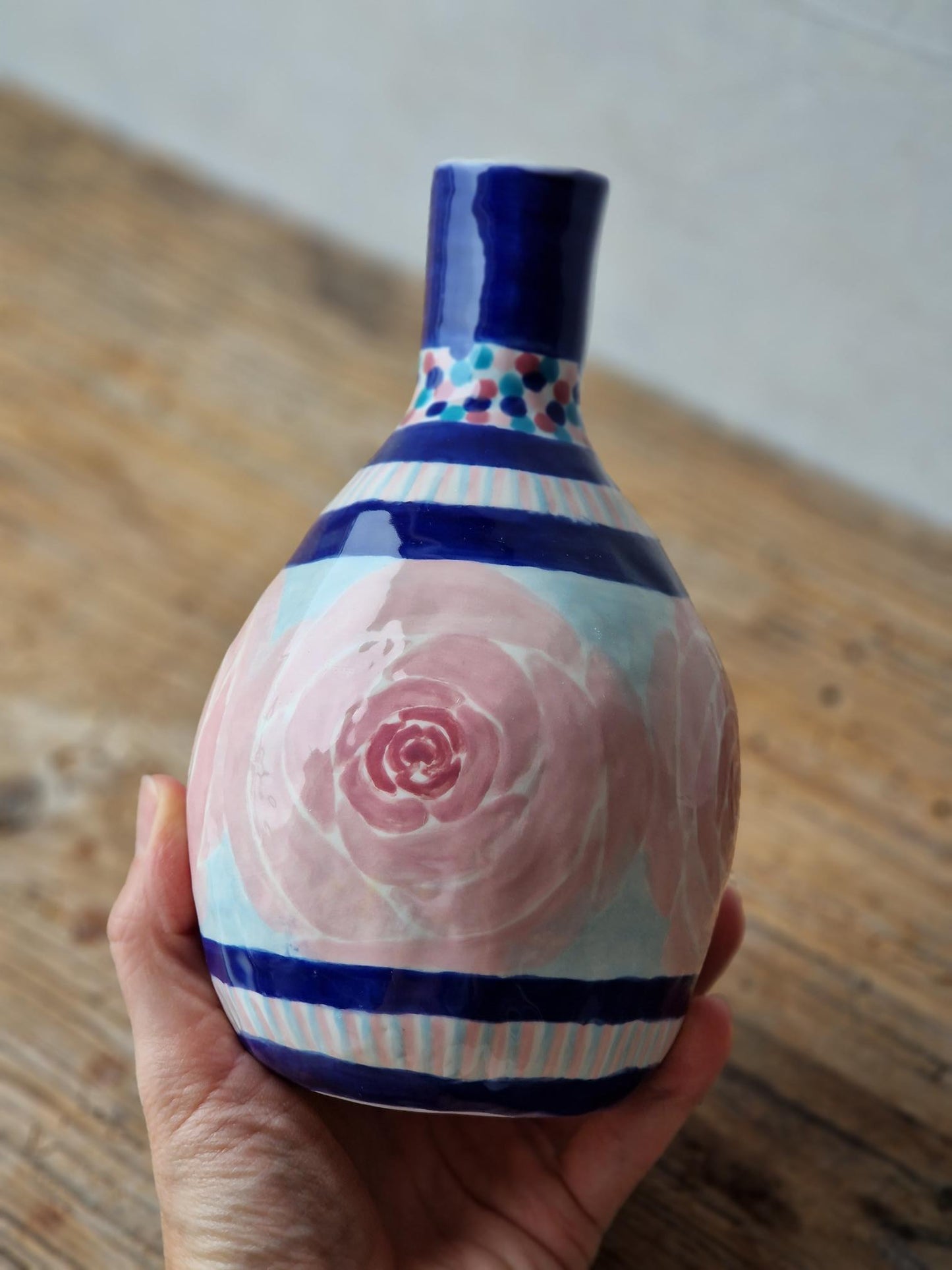Pink Roses Vase