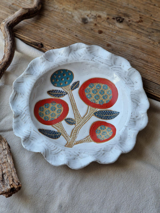 Floral Wavy Bowl / Wall Plate