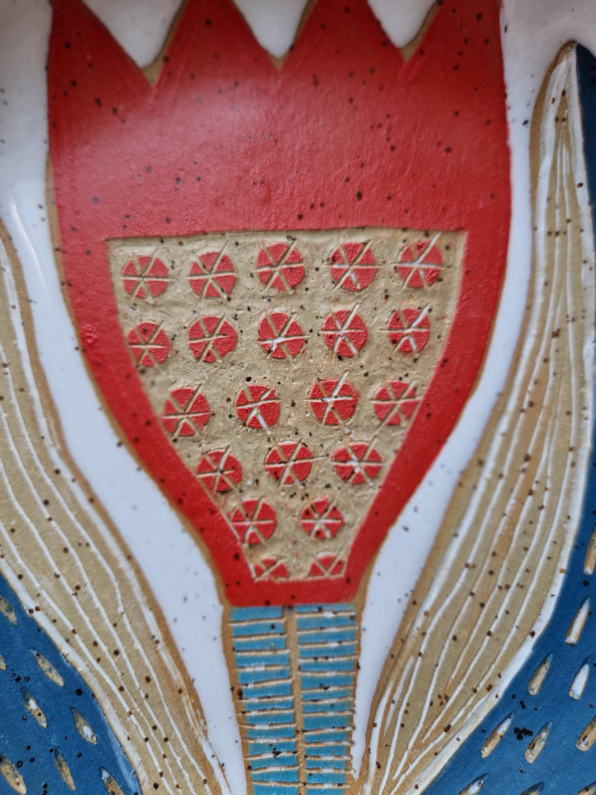 Slightly Flawed: Red Tulip Wavy Bowl / Wall Plate