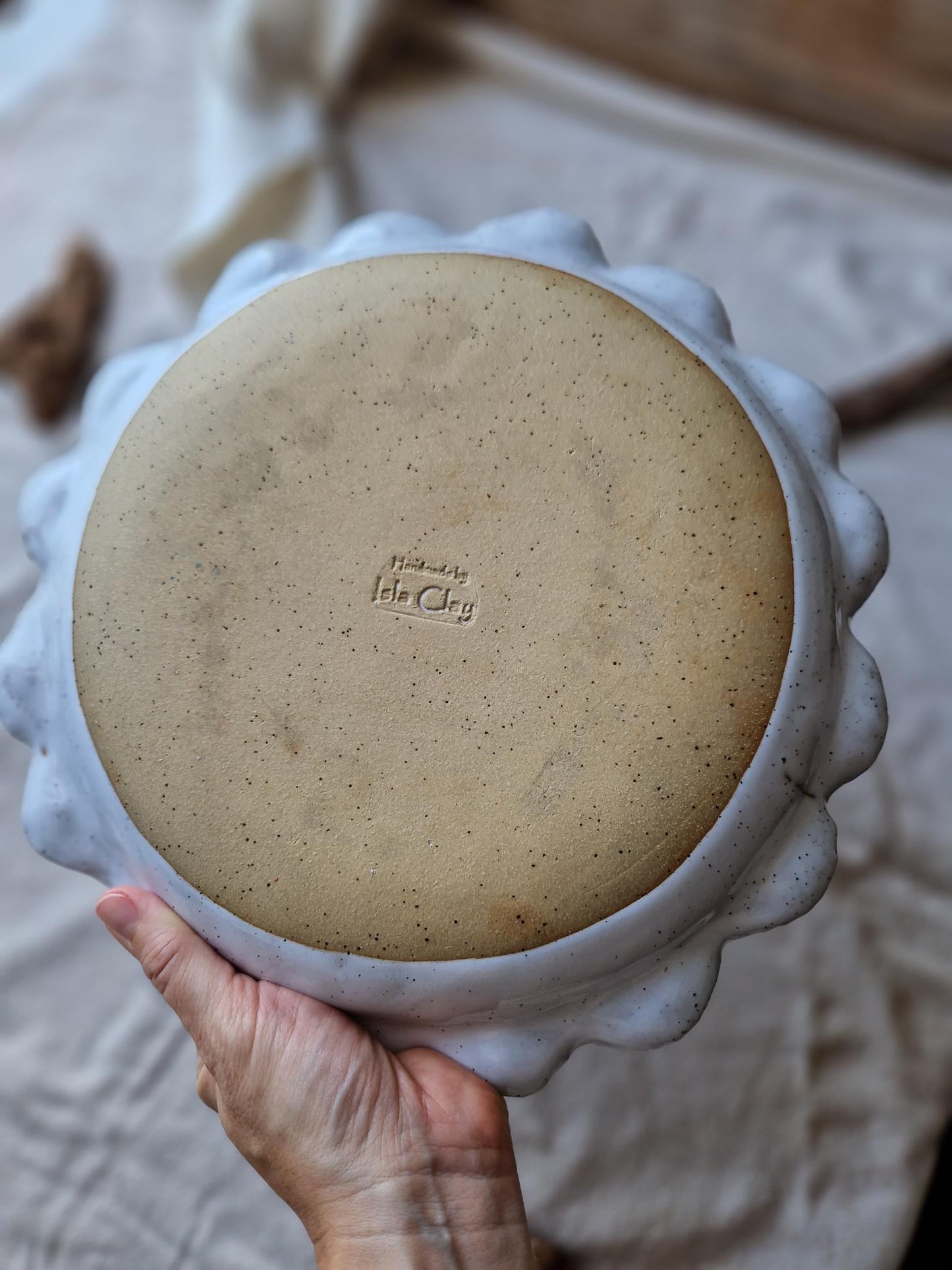 Slightly Flawed: Large Scalloped Floral Bowl